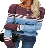 & Proljetni / jesenski pleteni džemper s dugim rukavima s okruglim vratom, ležerni pulover