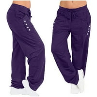 + Ženske sportske hlače Plus size Rasprodaje ženske zimske joga hlače širokih nogavica široke Ležerne duge hlače