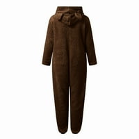 Floleo Clearance Žene s kapuljačama s dugim rukavima pidžama casual zima toplo roppe odjeća za spavanje