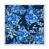 DesignArt 'Sažetak plavih divljih cvjetova' moderno uokvireno platno zidna umjetnost print