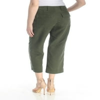 Ženske zelene ošišane hlače s ravnim nogavicama 5 4