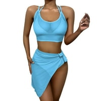 Ženski kupaći kostim, komplet kratkih hlača za djevojčice, ženski modni ogrtač s naramenicama, jednobojni bikini