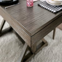 Peter Je Ušao. Pravokutni drveni blagovaonski stol sa sivom završnom obradom, dizajniran za 8 sjedećih mjesta
