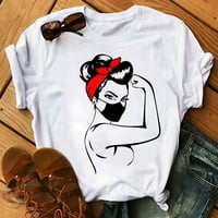 Košulje za ženske modne tiskane plus majice majice s kratkim rukavima grafički tinejdžeri crveni xxxl