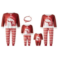 Božićni obiteljski set pidžama, vrhovi snjegovića i klizači s dugim rukavima, odjeća za štenad, duge hlače od