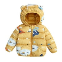 Šareni kaput, jakna za dječake i djevojčice, Zimski maskirni kaput s printom iz crtića, jakna s kapuljačom s medvjeđim