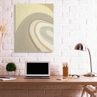 Organska užlijebljena apstrakcija neutralno smeđe i žuto platno za zidnu umjetnost, 48, dizajn