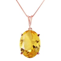 Ogrlica od punog ružičastog zlata od 14 do 20 s prirodnim citrinom ovalnog oblika