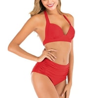 Rasprodaja ženskih bikinija s tangama jednobojni kupaći kostimi brazilski bikini visokog struka odvažni dvodijelni