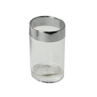 Prozirna čaša s kromiranom završnom obradom i rebrastom teksturom