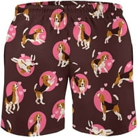 Muški slatki-beagle-puppy-p-pink-love-heart brza suha ploča s mrežnim oblogom za plivačke kostim kostimi poklon