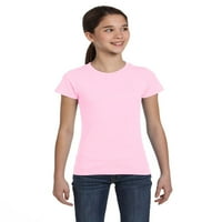 Jednobojne majice s kratkim rukavima s okruglim vratom za djevojčice, pamuk, Kraljevski ružičasti vrijesak
