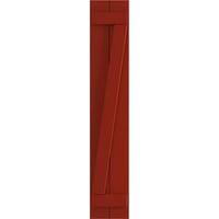 Ekena Millwork 3 4 W 74 H TRUE FIT PVC Dvije ploče pridružene su kapke od ploče-n-batten w z-bar, vatrena crvena