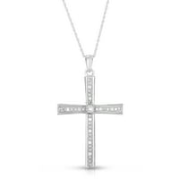 CTTW Dijamantni konusni križ ogrlica u srebrom sterlinga