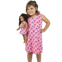 Identične haljine za djevojčice i lutke u obliku srca-Veličina 6