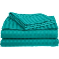 Broj navoja Ultra mekane prugaste plahte i jastučnice s dubokim džepovima od mikrovlakana, 4 - dijelni set plahti