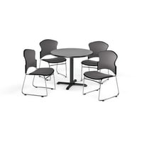 PKG-BRK-051 - Komplet za zajedničke prostorije, uključujući u sebe. Svestrani stol s bazom okruglog oblika i četiri
