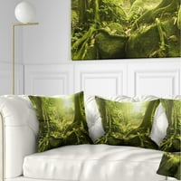 Umjetnički dizajn zelena šuma sa suncem, pejzažna fotografija, jastuk za punjenje. C. srednja veličina