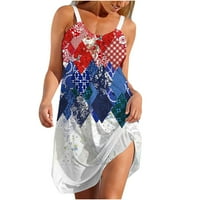Ljetne haljine za žene, sundress na Plaži, 4. srpnja, ležerna Haljina Bez rukava, domoljubna haljina s američkom