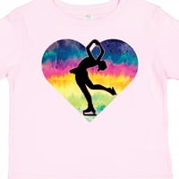 Umjetničko klizanje akvarel srce poklon za djevojčice majica za djevojčice