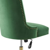 Uredska stolica od čupavog baršuna u zlatnoj smaragdnoj boji