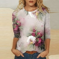 Očišćenja pod $ charella ženska modna tiskana rukava s labavim majicama bluza okrugli vrat casual vrhovi vruće