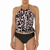Bikini Set za žene viseći oko vrata retro kupaći kostim Na vezanje dvodijelni kupaći kostim za plažu bez leđa