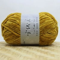 Tking Fashion Gold Velvet Chenille Srednja gusta vunena navoja DIY Crochet džemper SAVER - Kurkuma