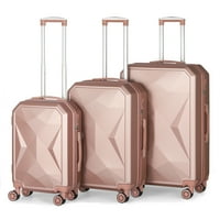 Hikolayae Crossroad Collection Hardside Spinner prtljažni setovi u ružičastom zlatu, - TSA Lock