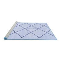 Moderni pravokutni tepisi u jednobojnoj plavoj boji koji se mogu prati u perilici, 8 '10'