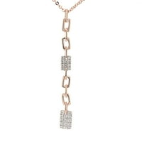 Dimaya fini nakit 14K ružičasto zlato 0,17ct tdw bijeli dijamantni kvadratni privjesak privjesak dame ogrlica