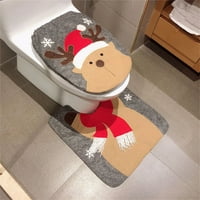 Domaći toaletni tepih za kupaonicu, Božićni crtani Djed Božićnjak / snjegović s printom losa, ukras tepiha za