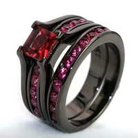 ; upareni prsten od drvenog srca od titanovog čelika, troslojni prsten, set prstenova od ahnd