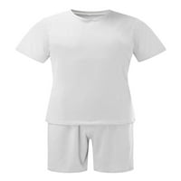 EyicMarn muške ljetne odjeće odjeće Solid Boja majica s kratkim rukavima + elastični struk kratke hlače kratke