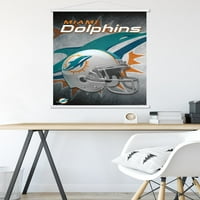 Miami Dolphins - Zidni plakat s drvenim magnetskim okvirom, 22.375 34