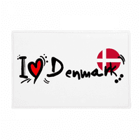Volim Dansku riječ Zastava Ljubav Srce ilustracija podna prostirka Protuklizna prostirka za vrata kupaonice tepih