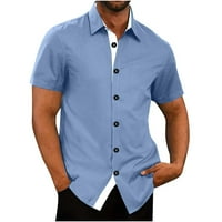 Muške Ležerne jednobojne košulje s preklopljenim ovratnikom za Očev dan modna casual bluza kratkih rukava rasprodaja