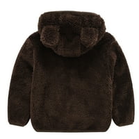 Dodatna / jakna s kapuljačom od flisa za djevojčice i dječake plišani kaput s patentnim zatvaračem topli zimski