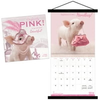 Međunarodni trendovi savršeno ružičasti zidni kalendar i magnetski okvir