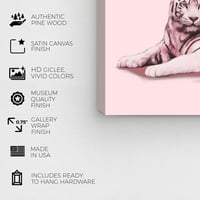 Wynwood Studio Fashion and Glam Canvas Art Print 'Royal Feline Pink' Make - ružičasta, smeđa