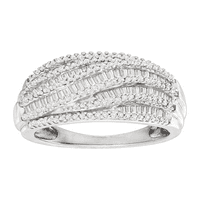 Ženski prsten od dijamantnog vala od srebrnog srebra