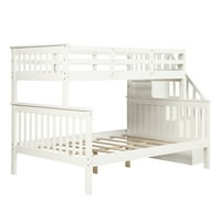 Krevet na kat u obliku kreveta s prostorom za odlaganje i ogradom za dječju spavaću sobu, bijeli