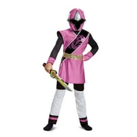 Luksuzni kostim za djevojčice moćni rendžeri, ružičasti ninja rendžer kostim od čelika, mali 4-6