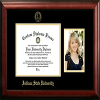 11-inčni 8.5-inčni okvir za diplomu države Indiana sa zlatnim reljefom i portretom