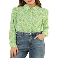 Jedinstvene ponude ženskog gumba dugih rukava dolje cvjetna košulja
