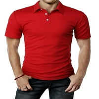 Muške kompresijske polo majice kratkih rukava od 92 inča u crvenoj boji od 2 inča