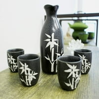 Tradicionalni porculanski crni bambus sake set šalice decanter karafa sake set kuću zagrijavanje poklon poklon