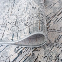 Tradicionalni tepih u sivoj boji s tirkiznom stazom za unutarnje prostore lako se čisti