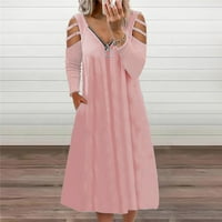 Ženska haljina Plus size cool jednobojna gotička čipkasta haljina s umetkom od leptira ružičasta 2 inča