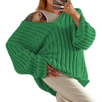 Ženski džemperi u obliku kroja i dugih rukava, poderana pletenina, ležerni široki puloveri, džemperi, vrhovi